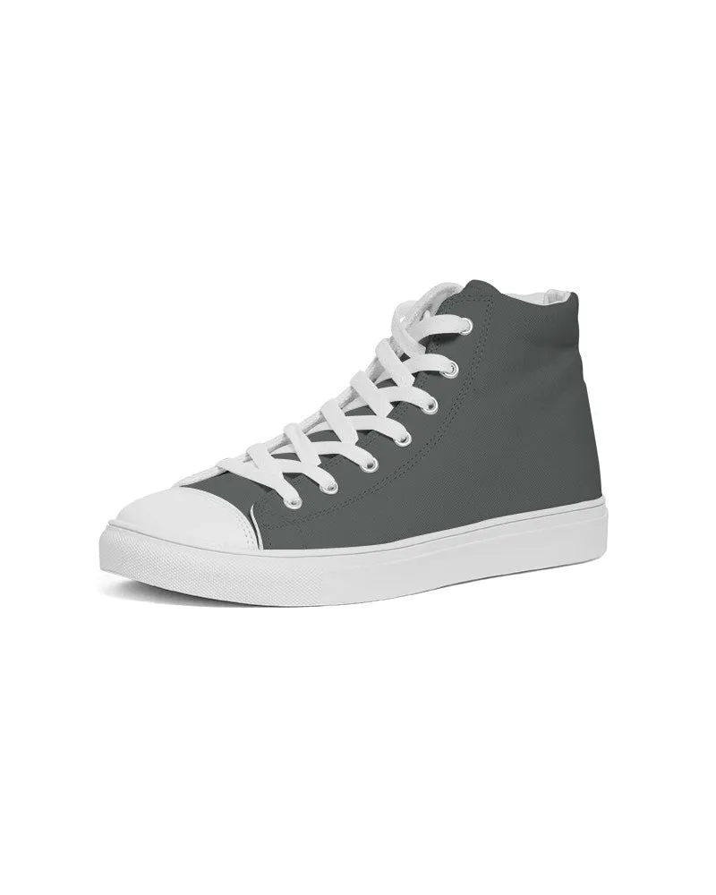 Dark Green Gray Women's High-top Canvas Sneakers | Women's | Dark Pale Green Gray | C10M0Y10K80