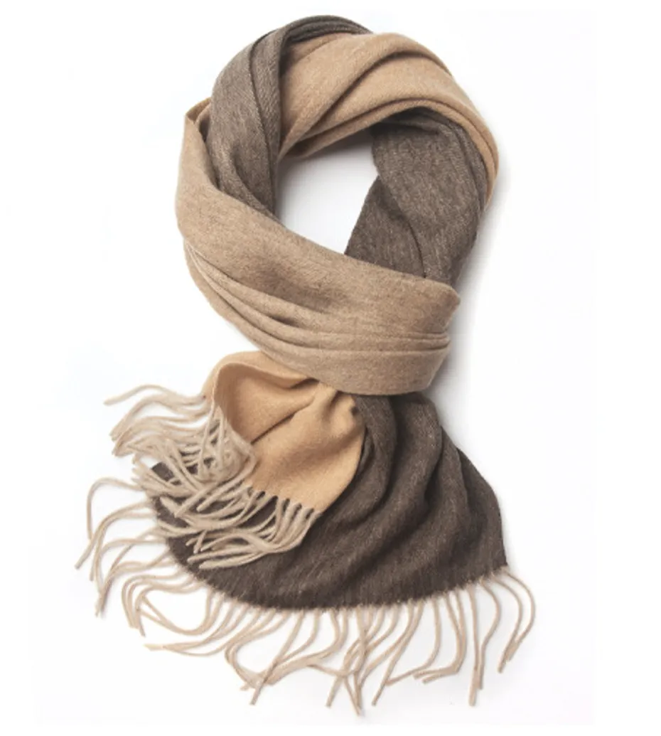 Degradé Lambswool Scarf Woven Brown Camel