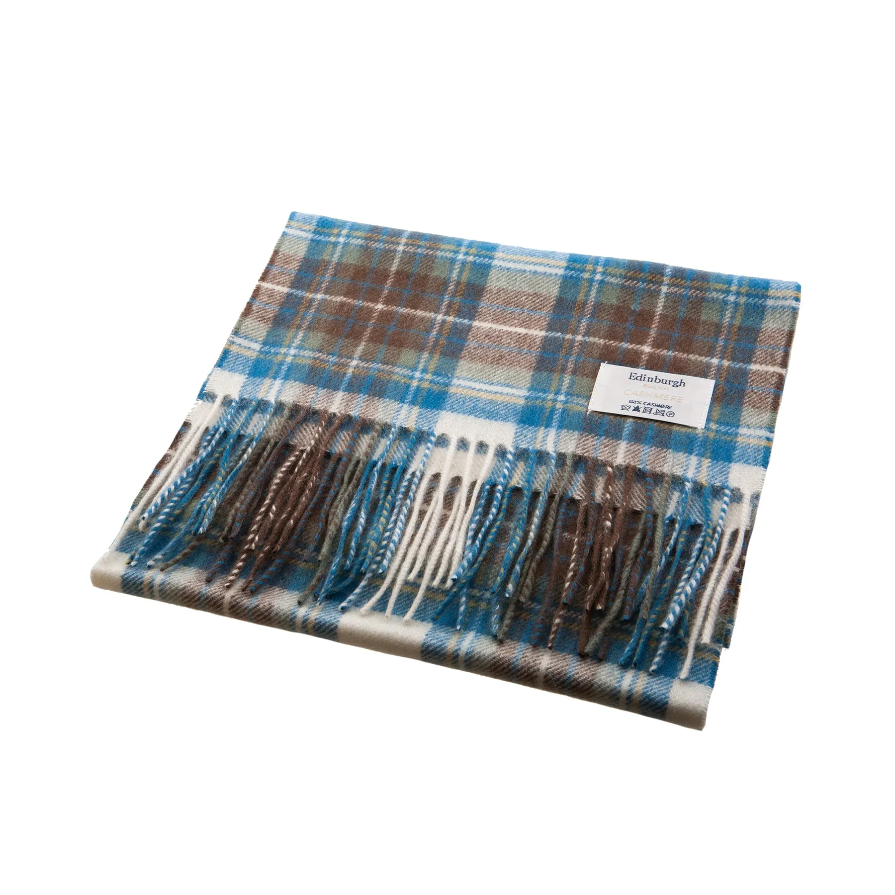 Edinburgh Cashmere Scarf  Stewart Muted Blue