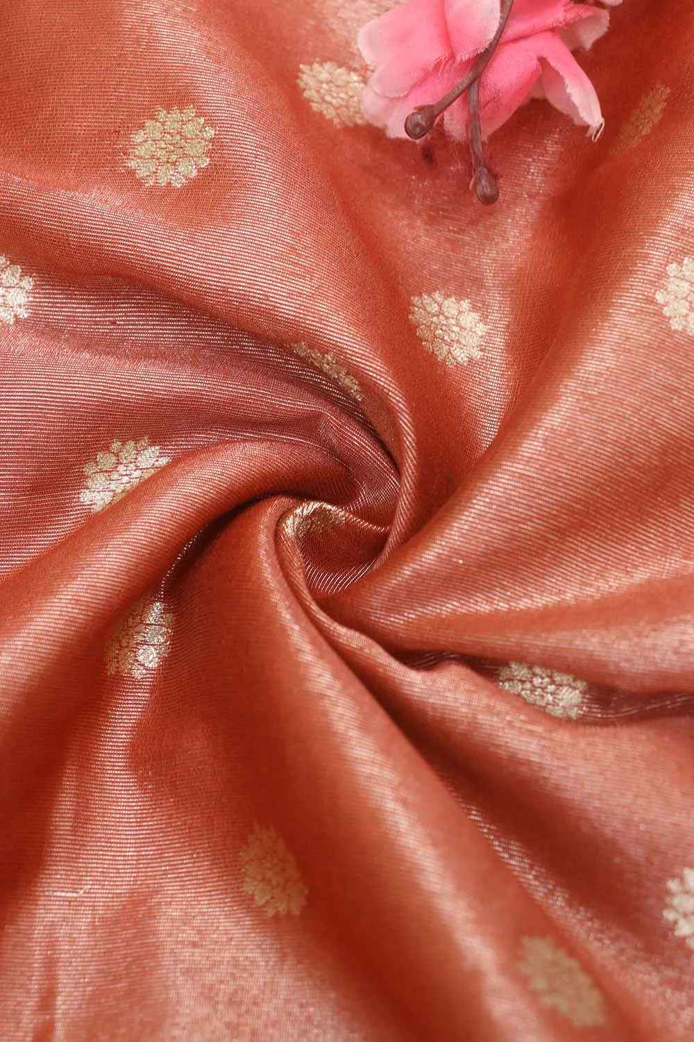 Elegant Maroon Banarasi Tissue Silk with Zari Booti Design (1 Mtr)