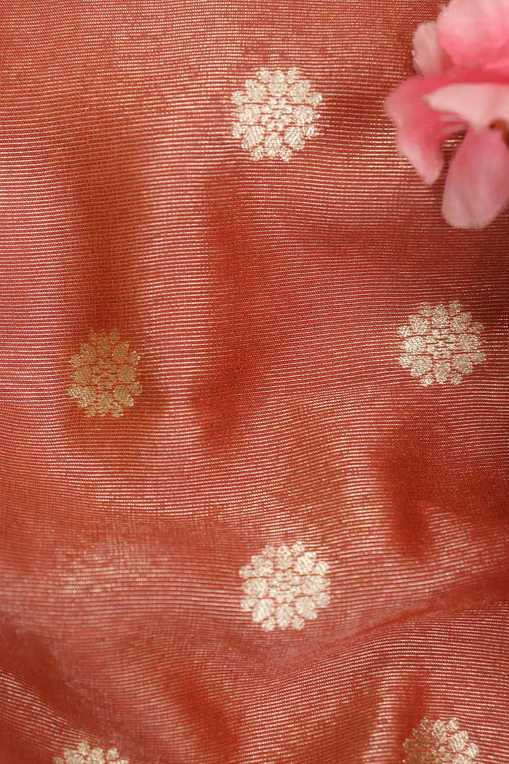 Elegant Maroon Banarasi Tissue Silk with Zari Booti Design (1 Mtr)