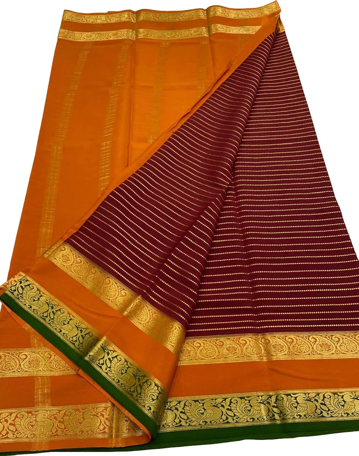 Elegant Maroon Handloom Mysore Silk Saree