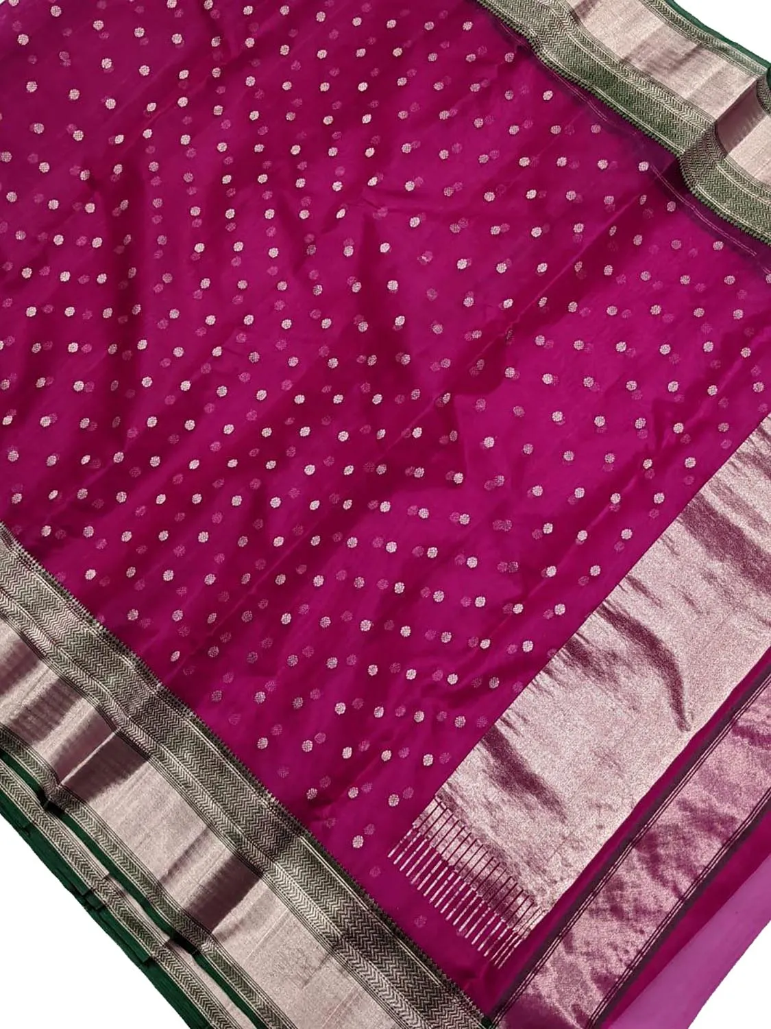 Elegant Pink Chanderi Silk Saree - Handloom Katan Silk