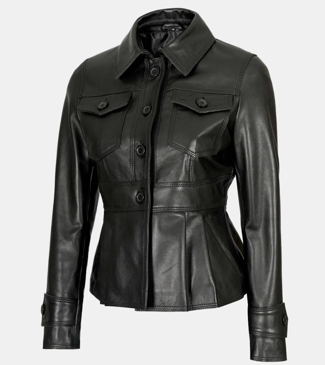 Ellowyn Women's Waxed Black Leather Jacket