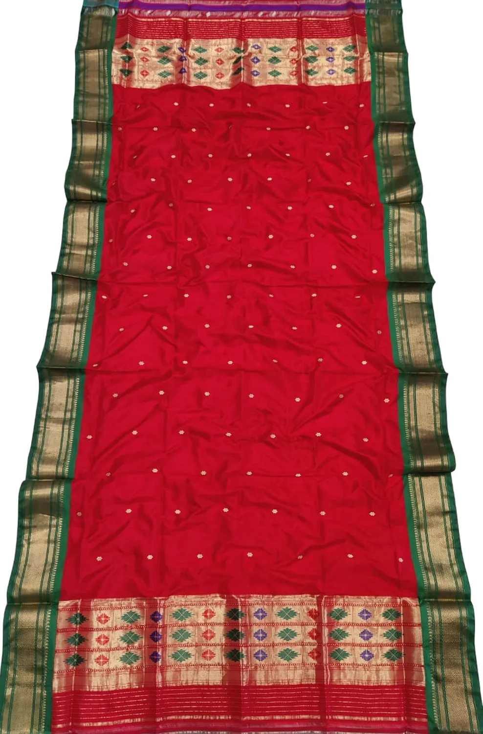 Exquisite Red Paithani Silk Dupatta: Timeless Elegance and Luxury