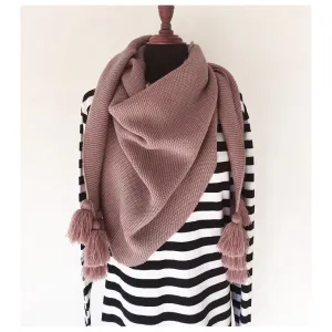 Fiver Tassel Wrap Scarf – Mauve