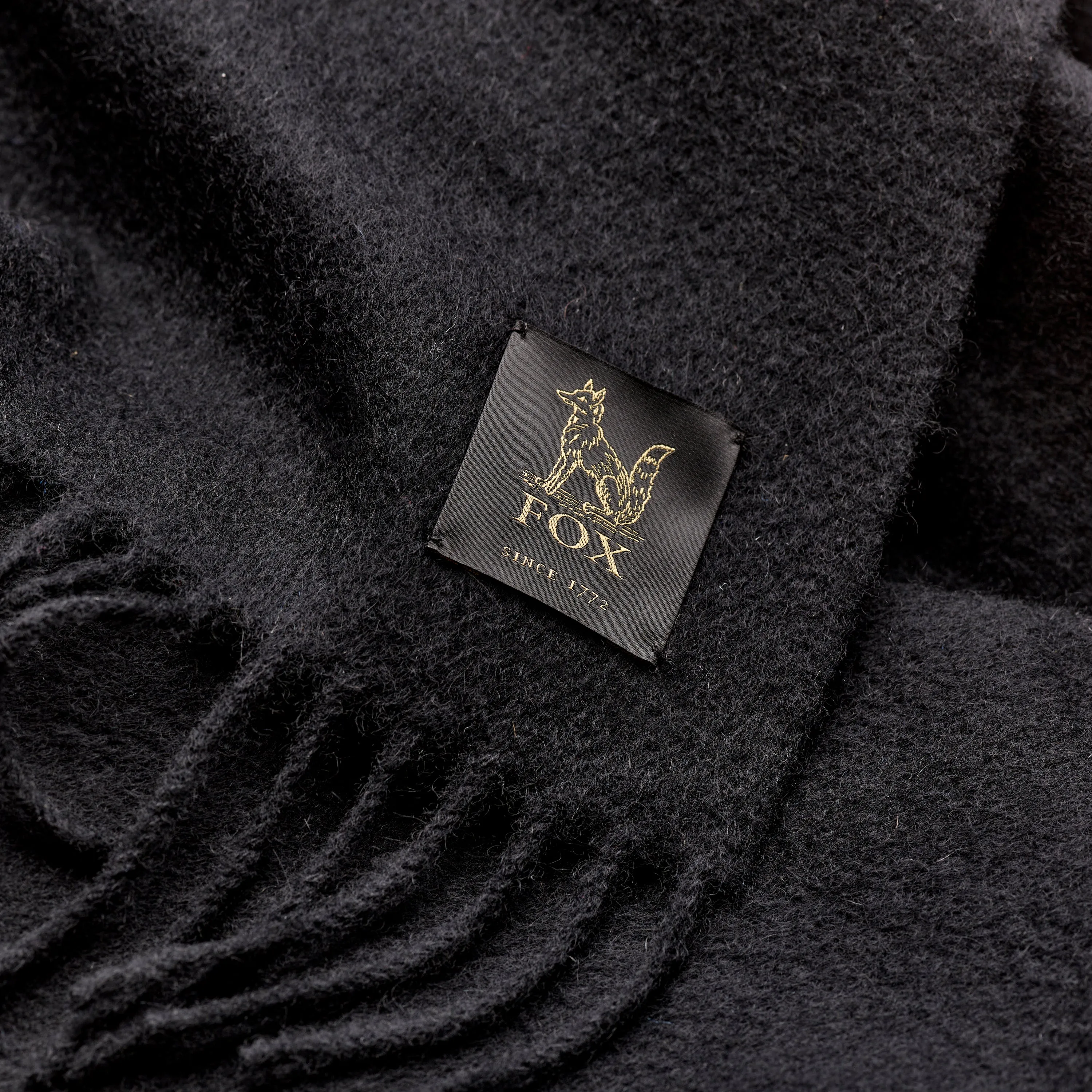 Fox Black Cashmere Scarf