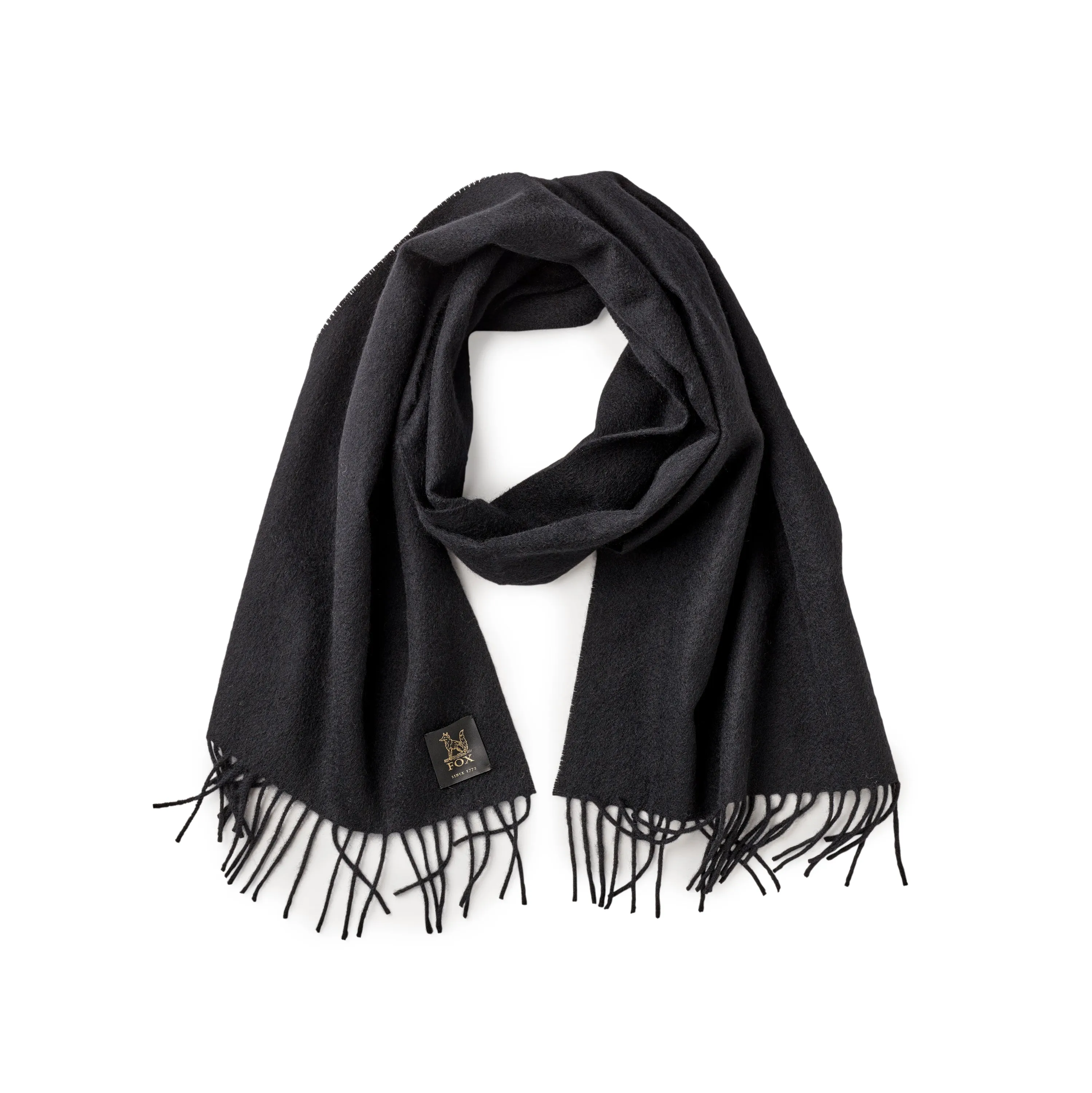 Fox Black Cashmere Scarf