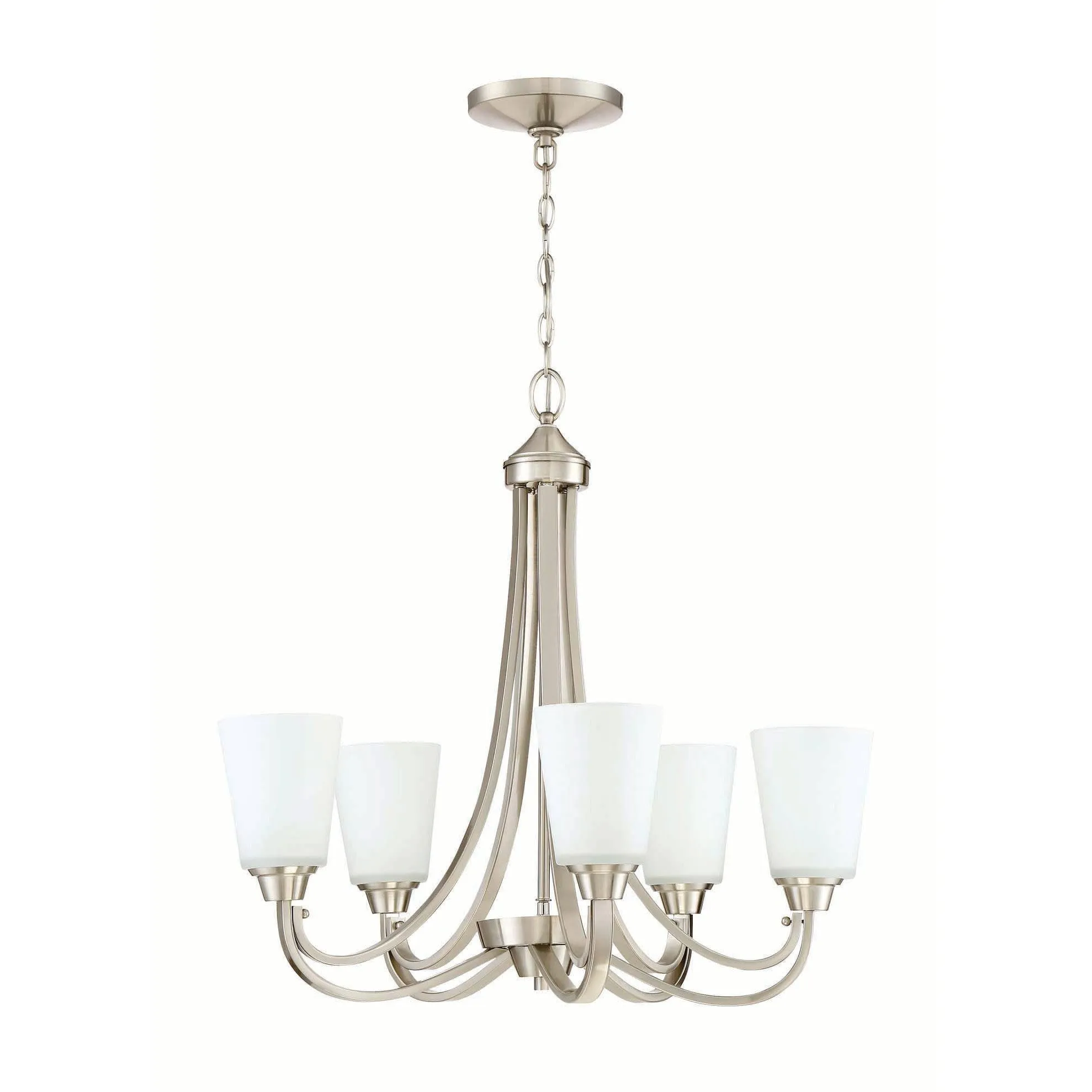 Grace 5 Light Chandelier in Brushed Polished Nickel