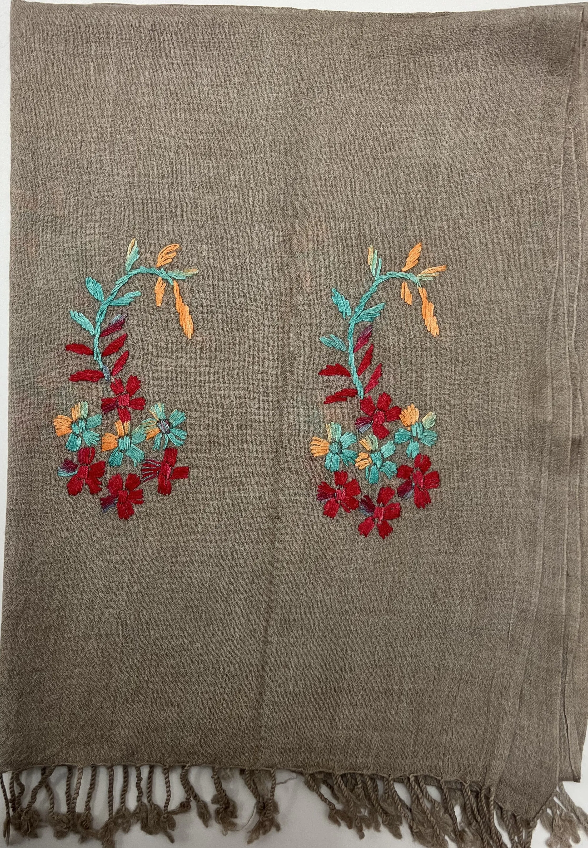 Hand Embroidered Wool Scarves