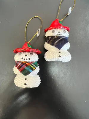 Handmade Sea Urchin Snowman Ornament