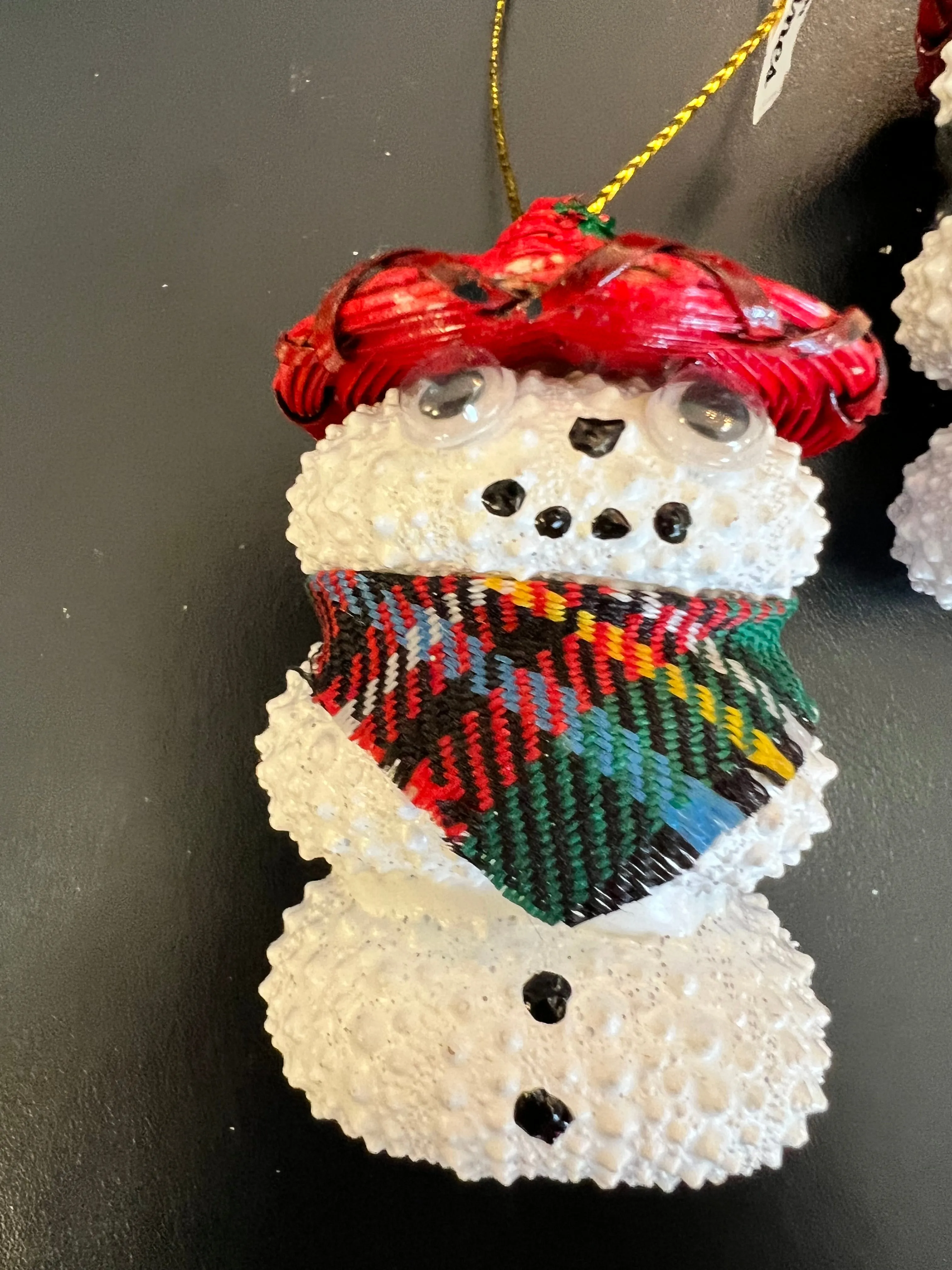 Handmade Sea Urchin Snowman Ornament