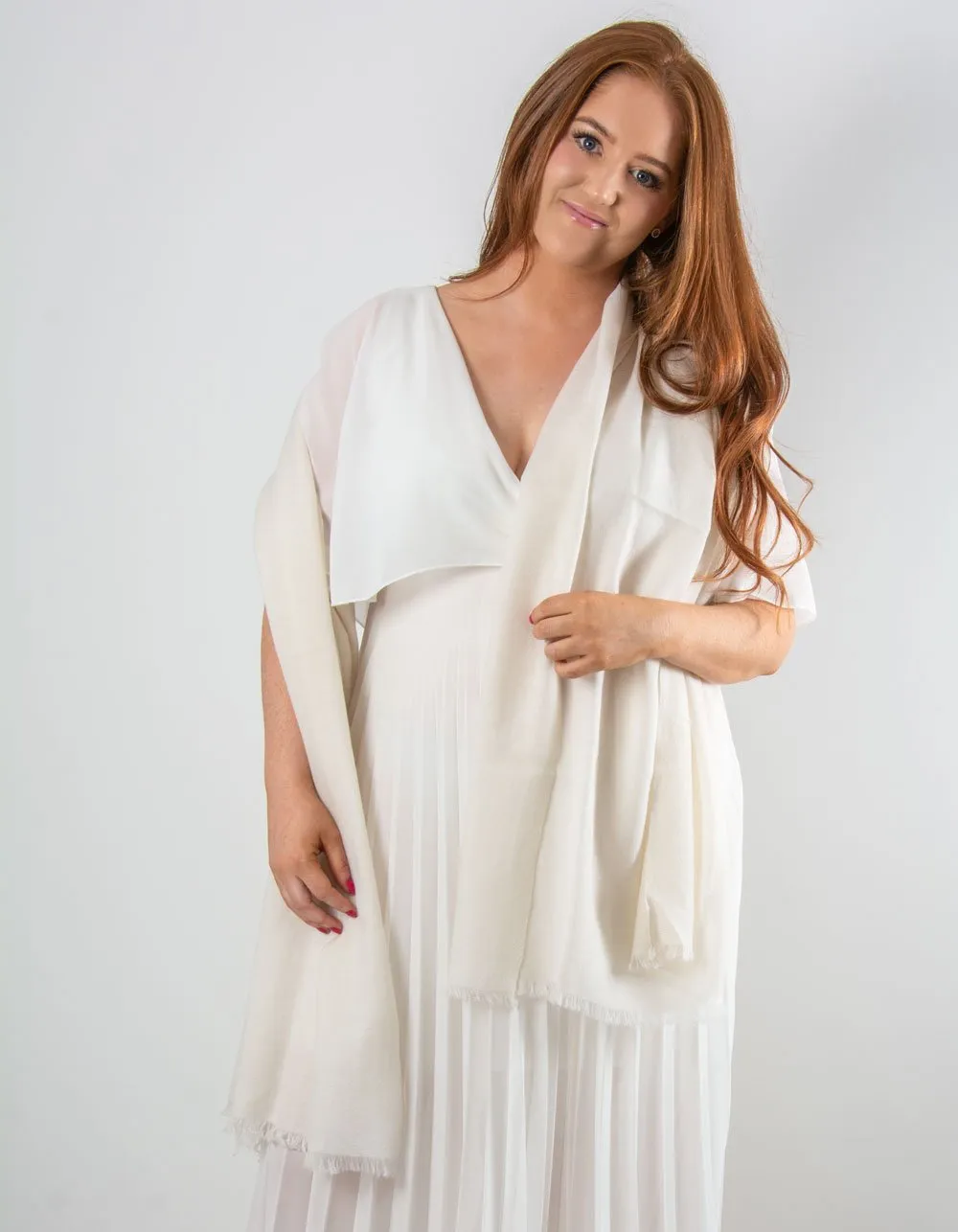 Ivory Cashmere Pashmina