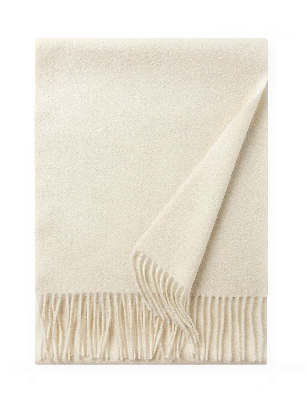 Lambswool Scarf Woven Plain Woolwhite