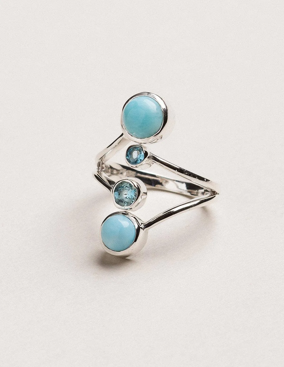 Larimar and Blue Topaz Ring