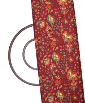 Maroon Colour Floral Digital Print Velvet Fabric