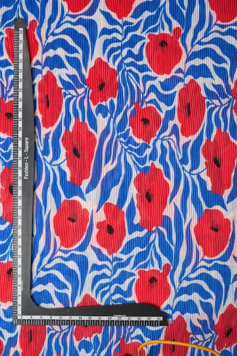 Matisse Floral Pattern Printed Crushed Georgette Fabric