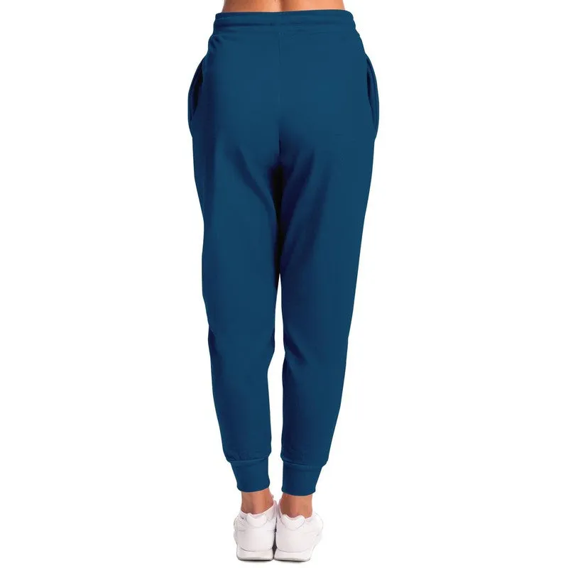 Medium Dark Blue Cyan Joggers | Unisex | with PLUS sizes | Medium Dark Pure Blue Cyan | C100M25Y0K60