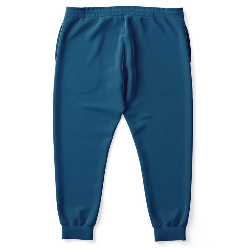 Medium Dark Blue Cyan Joggers | Unisex | with PLUS sizes | Medium Dark Pure Blue Cyan | C100M25Y0K60