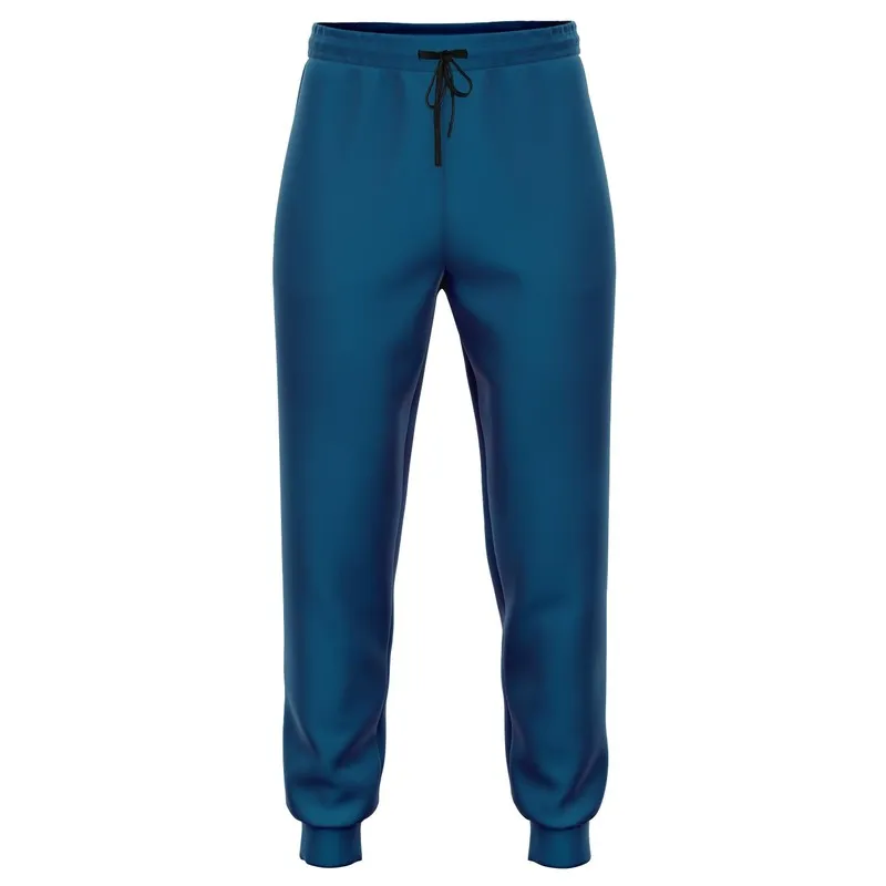 Medium Dark Blue Cyan Joggers | Unisex | with PLUS sizes | Medium Dark Pure Blue Cyan | C100M25Y0K60