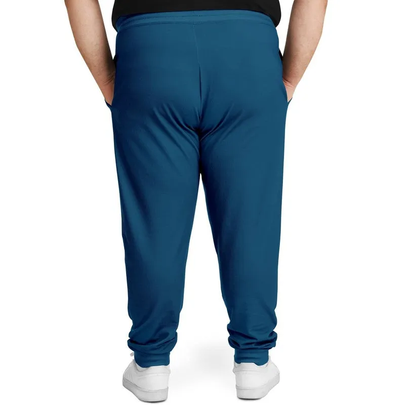 Medium Dark Blue Cyan Joggers | Unisex | with PLUS sizes | Medium Dark Pure Blue Cyan | C100M25Y0K60