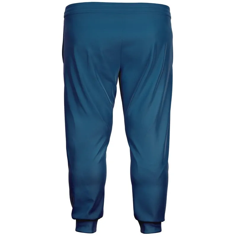 Medium Dark Blue Cyan Joggers | Unisex | with PLUS sizes | Medium Dark Pure Blue Cyan | C100M25Y0K60