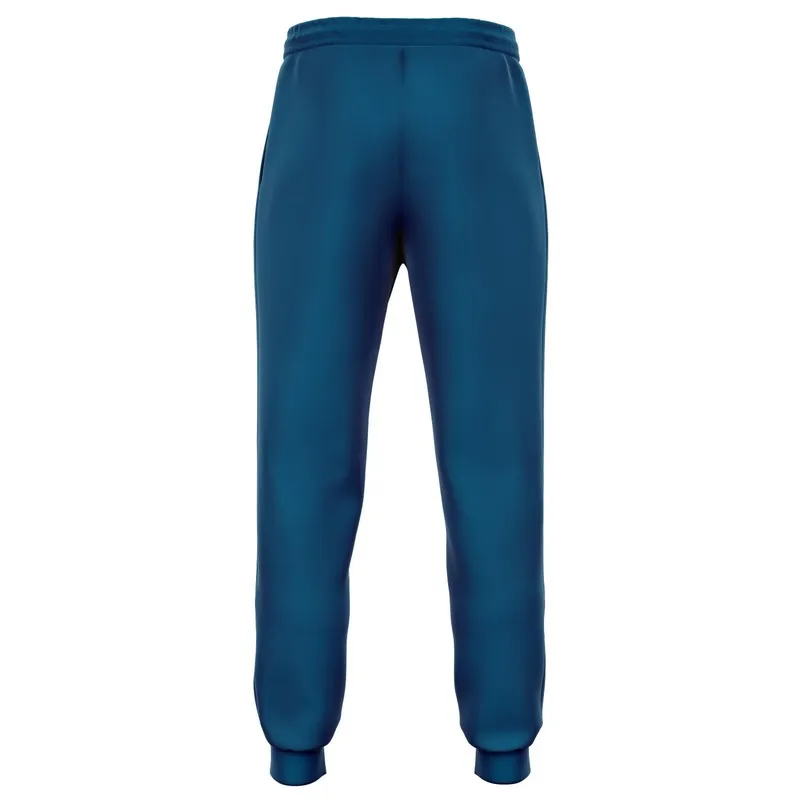 Medium Dark Blue Cyan Joggers | Unisex | with PLUS sizes | Medium Dark Pure Blue Cyan | C100M25Y0K60