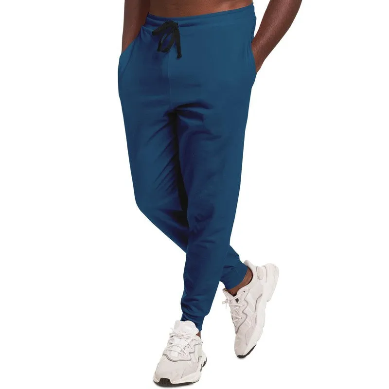 Medium Dark Blue Cyan Joggers | Unisex | with PLUS sizes | Medium Dark Pure Blue Cyan | C100M25Y0K60