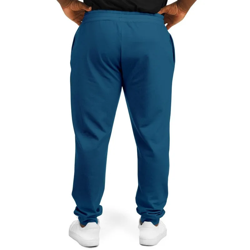 Medium Dark Blue Cyan Joggers | Unisex | with PLUS sizes | Medium Dark Pure Blue Cyan | C100M25Y0K60