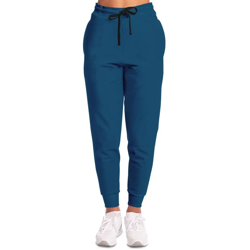 Medium Dark Blue Cyan Joggers | Unisex | with PLUS sizes | Medium Dark Pure Blue Cyan | C100M25Y0K60