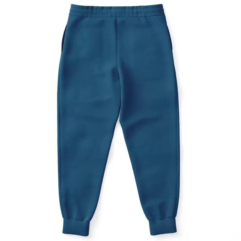 Medium Dark Blue Cyan Joggers | Unisex | with PLUS sizes | Medium Dark Pure Blue Cyan | C100M25Y0K60