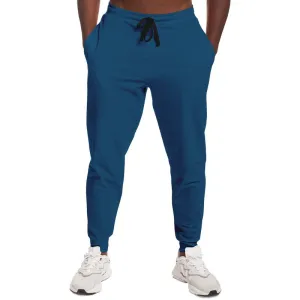 Medium Dark Blue Cyan Joggers | Unisex | with PLUS sizes | Medium Dark Pure Blue Cyan | C100M25Y0K60