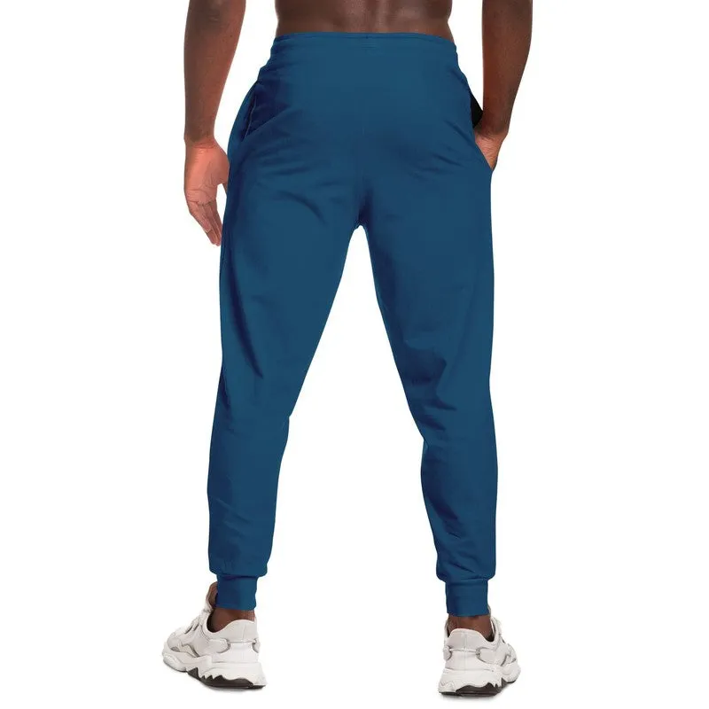 Medium Dark Blue Cyan Joggers | Unisex | with PLUS sizes | Medium Dark Pure Blue Cyan | C100M25Y0K60