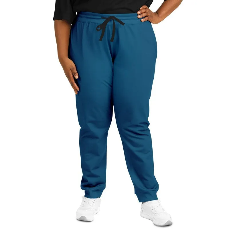 Medium Dark Blue Cyan Joggers | Unisex | with PLUS sizes | Medium Dark Pure Blue Cyan | C100M25Y0K60