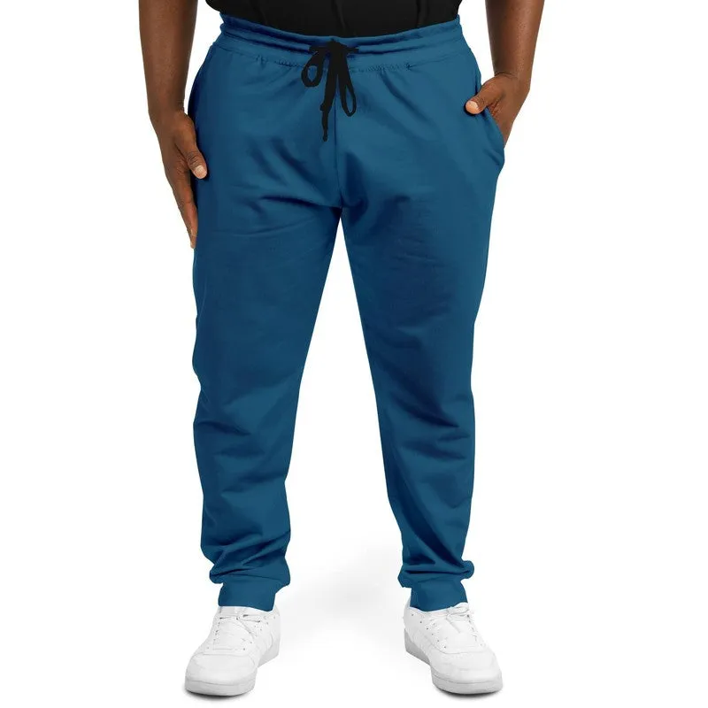 Medium Dark Blue Cyan Joggers | Unisex | with PLUS sizes | Medium Dark Pure Blue Cyan | C100M25Y0K60