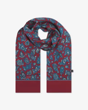 Men's Silk Paisley Scarf in Rust - The Grassmere