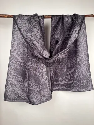 “Midnight Mermaid" - Hand-dyed Silk Scarf - $125