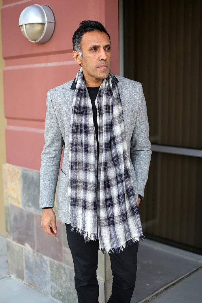 Milan Checkered Soft Wool Scarf