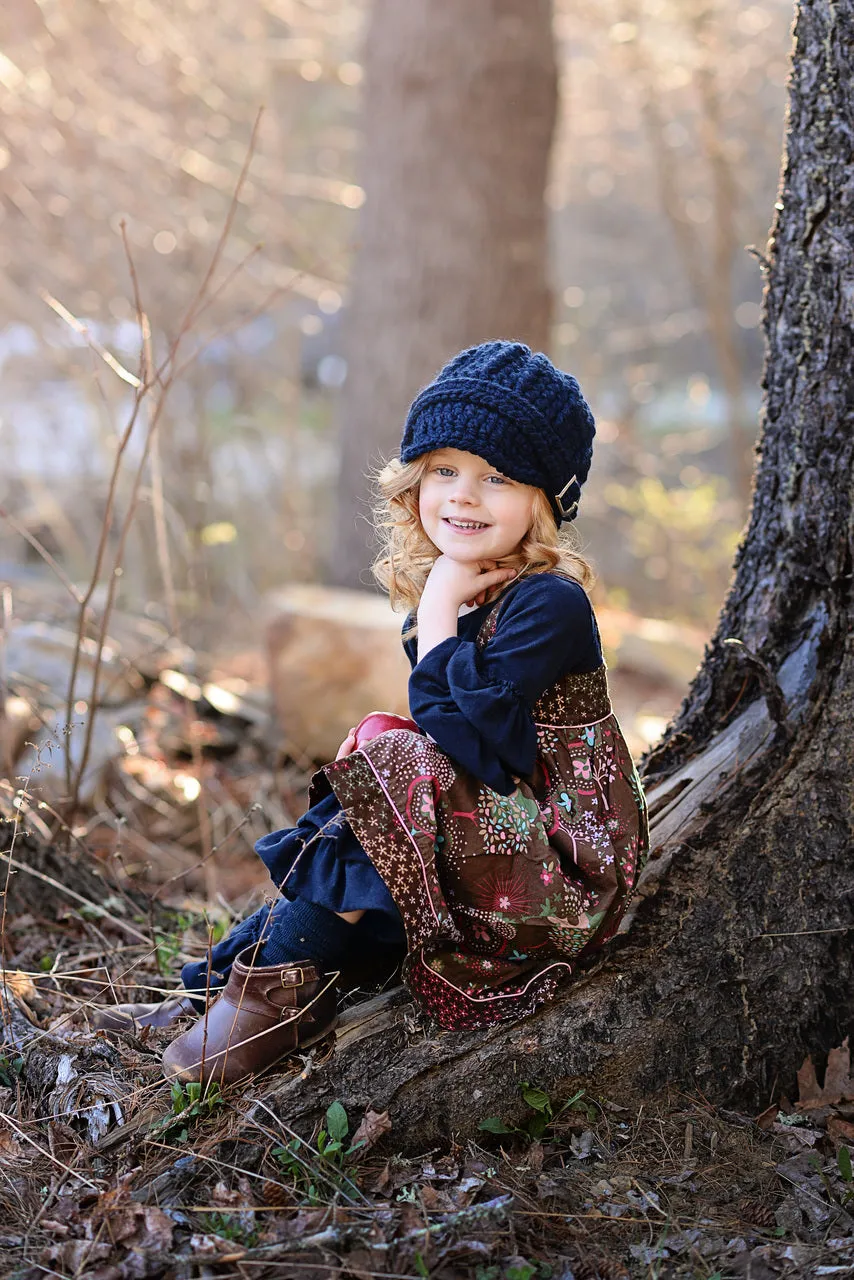 Navy blue buckle beanie winter hat