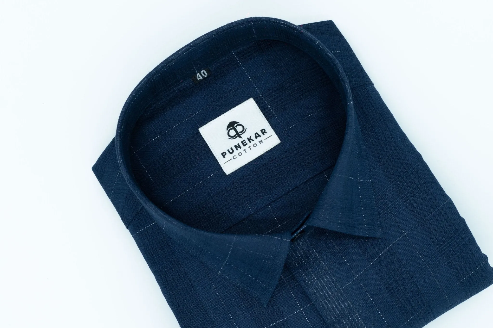 Navy Blue Color Pure Cotton Shirts For Men