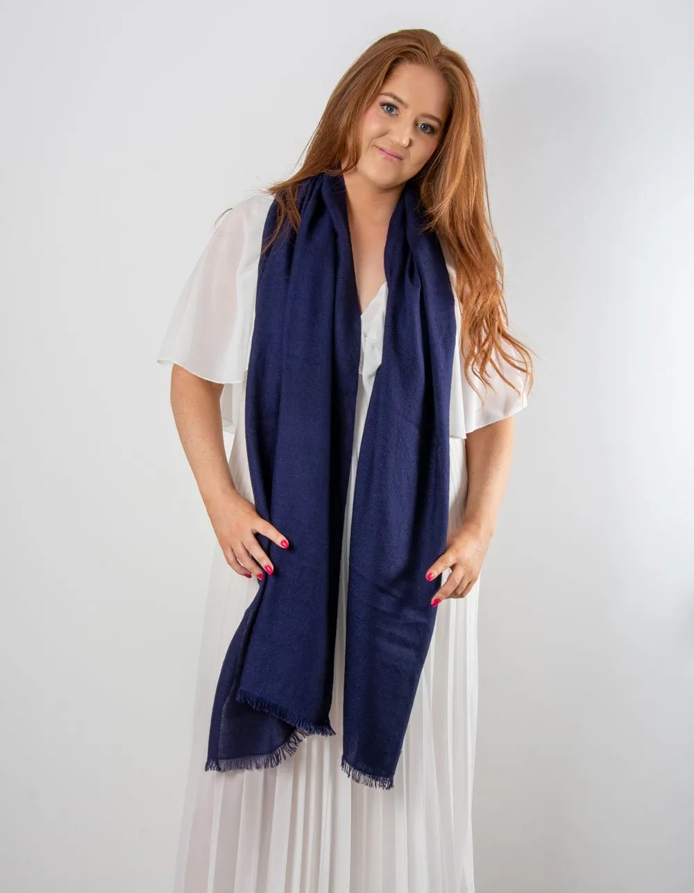 Navy Cashmere Pashmina