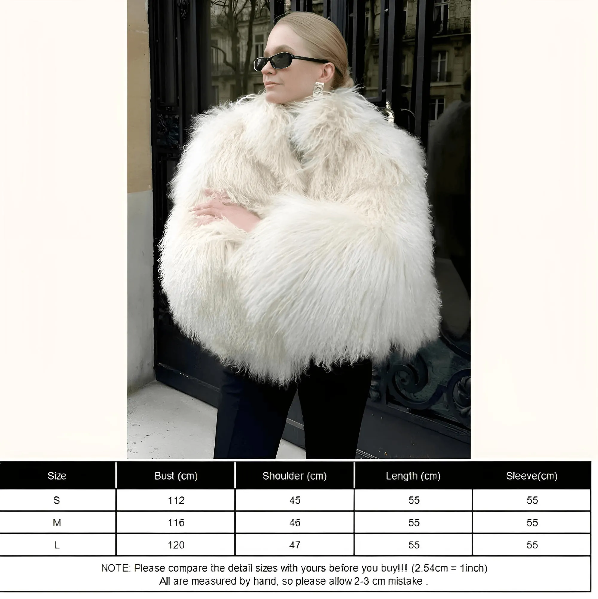 Oversized Plush Fur Coat For Women Elegant Soft Warm Long Sleeve Loose Jackets Winter Chic Street Outerwear ﻿