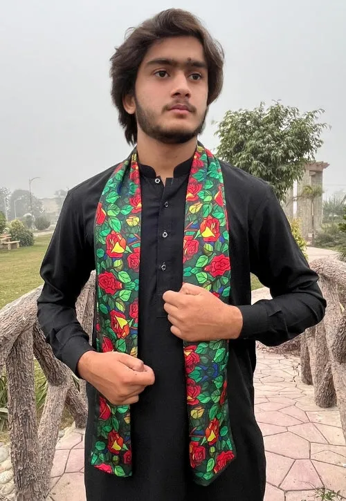 PAKISTANI BRAND SCARF FOR MEN PREMIUM COLLECTION - FLAMBOYANT FLOWER