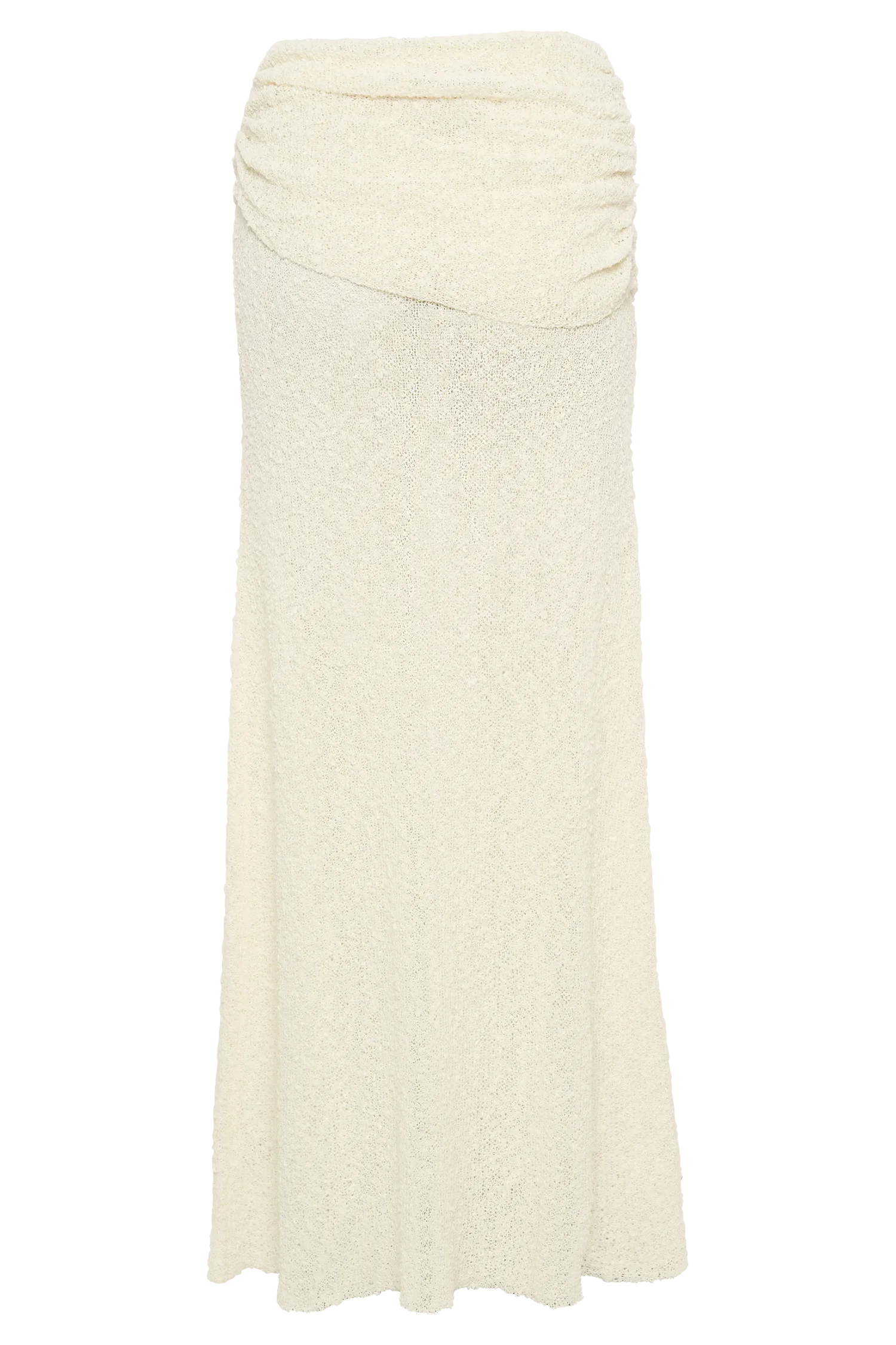 Petra Ruched Knit Maxi Skirt - Ivory