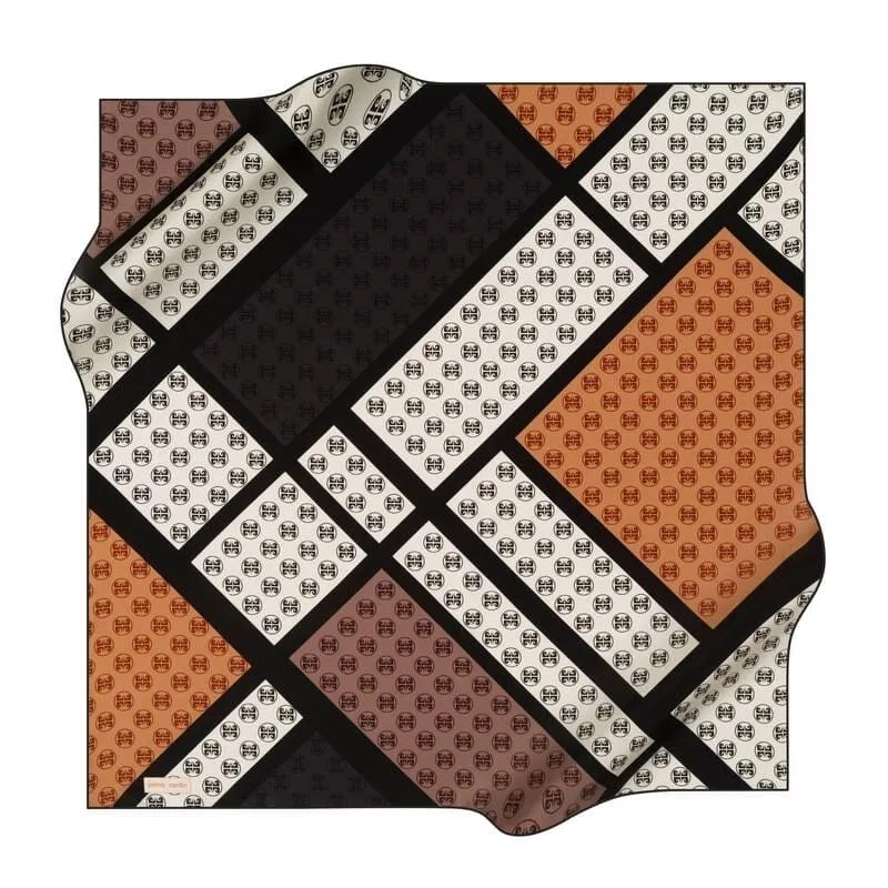 Pierre Cardin Monogram Geometric Silk Scarf No.11