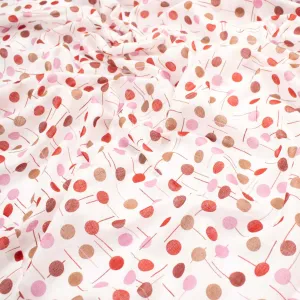 Printed Voile Red & Pink Dots