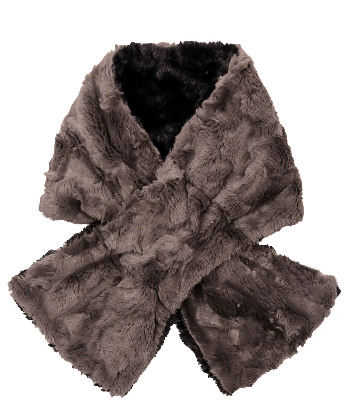 Pull-Thru Scarf - Cuddly Faux Furs in Two Tone Combos