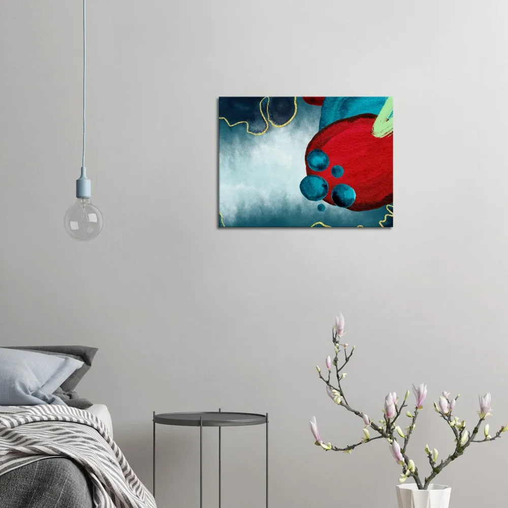 Red & Teal digital art Canvas