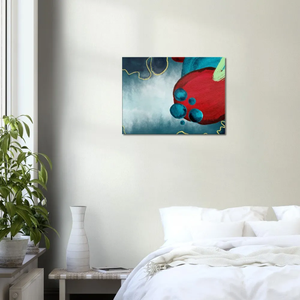 Red & Teal digital art Canvas