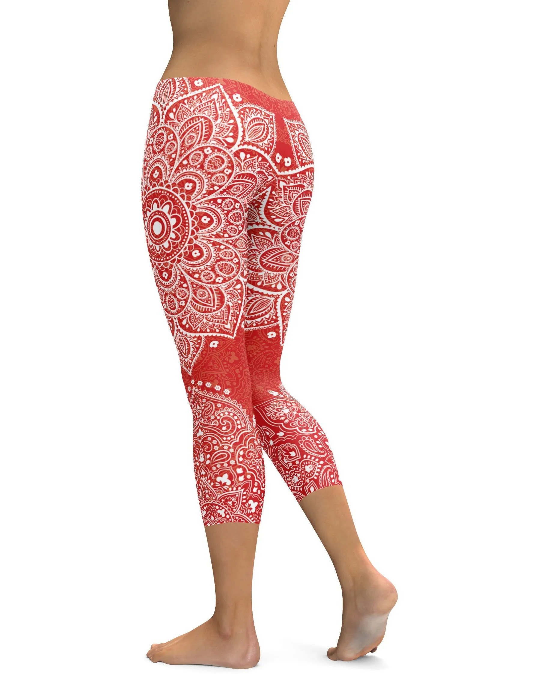 Red Mandala Capris